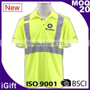 IS09001/BSCI Factory Safety Reflective Work Shirt 100% Cotton Life Polo t Shirt thumbnail-1