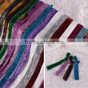 Hi-ana Ribbon 85 Metallic Velvet Ribbon/elastic Glitter Velvet Ribbon Wholesale thumbnail-2