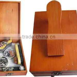 Home Use Luxury Shoe Shine Kit Wooden Box Package thumbnail-1