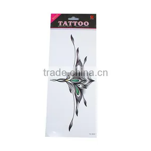 Paper Removable Waterproof Temporary Sternum Tattoo Sticker Body Art Black Flower Pattern Custom Temporary Tattoos thumbnail-1