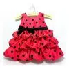 A053 Girls Kids Toddlers Princess Party Polka Dot Dress Cute Layer Skirt S2-7Y thumbnail-2