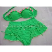 Women Bandeau Top Bikini Skirt Bottom Swimsuit thumbnail-3