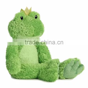 Cuddly Green Frog With Golden Crown Soft Animal Toy for Baby thumbnail-1