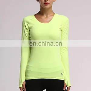 OEM Custom Long-sleeve Fitness Compression Women Running Shirts thumbnail-1
