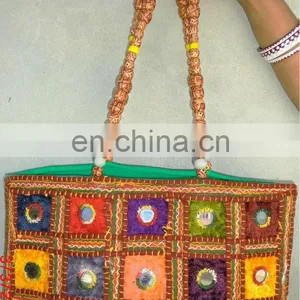Indian Jaipuri Mirror Work Bag thumbnail-1