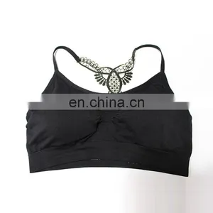 Wholesale High Quality Fashion Black Seamless Sports Bra for Gym thumbnail-5
