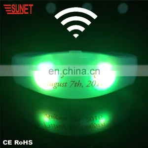 Night Safety Sport Event Light 2017 Bracelet Material Silicone+ABS Remote Controlled Bracelet Flashing 15 Colors thumbnail-1