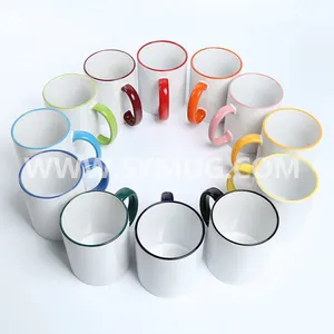 11 oz Color Inside and Handle Sublimation Ceramic Mug Wholesale thumbnail-4