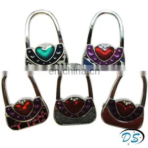 Fashion Bag Shaped Crystal Folding Purse Hook Handbag Hanger Holder Varied Color thumbnail-1
