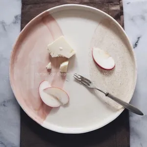Wholesale Handmade Bone China Ceramic Dishes and Plates White Dinner Plate Round Charger thumbnail-3