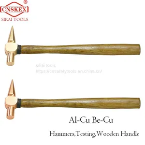 Inspection Hammer With Explosion-proof Wooden Handle Aluminum Bronze 150g thumbnail-1