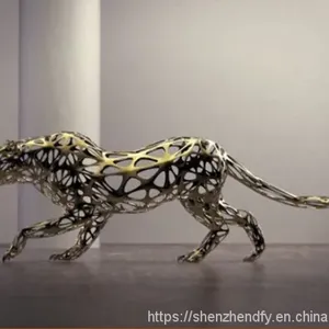 Electroplating & Mirror Shining Stainless Steel Rabbit Sculpture Stainless Steel Garden Sculpture thumbnail-2