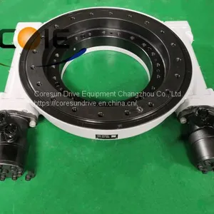 Coresun Drive Heavy Load High Quality Slewing Ring Worm Drive Slewing Bearing Dual Worm thumbnail-1