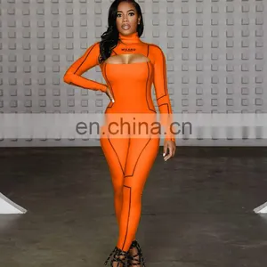 2020 New Arrivals Autumn Women Fashion Fitness Yoga Jumpsuit Ladies Backless Sportswear Fitness Yoga Jumpsuit With Zipper thumbnail-5