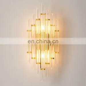 Golden Crystal Wall Lamp LED Living Room Decorative Wall Lamp thumbnail-3