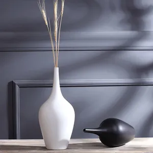 Minimalism Black And White Modern Simple Matte Ceramic Vase Decor For TV Bench Bookrack thumbnail-5