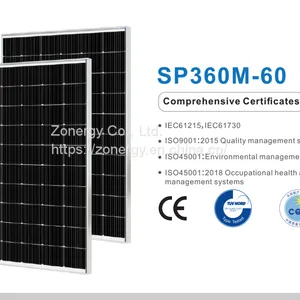 Zonergy 360w Solar Cells Panel Monocrystalline Mono Power Oem Price thumbnail-1