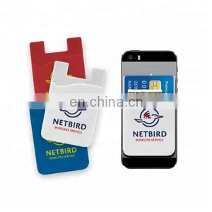 Custom Logo Printed Adhesive Silicone Cell Phone Wallet for Promotions thumbnail-1