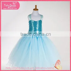Backless Warm Blue Midi Dress Decorated With Shining Pattern Gauze Dress Halloween Costume Supplier's Choice thumbnail-3