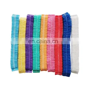 Disposable Non-woven Bouffant Round Caps Anti-dust Hat for Food Industry Disposable thumbnail-1