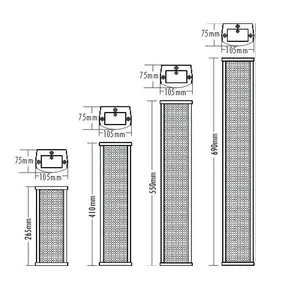 Sound Column Speaker 10W to 20W 100V Aluminum IPx6 Outdoor PA Column Speaker thumbnail-3