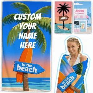 Personalized Beach Towel With Name, Custom Microfiber Pool Towel Quick-Dry Lightweight Swim Towel for Adult Kid thumbnail-1