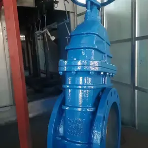 DIN Electric Motorized Gate Valve WCB Cast Steel Flange Resilient Seat Electric Gate Valve With Actuator Big Large Diameter Size thumbnail-4