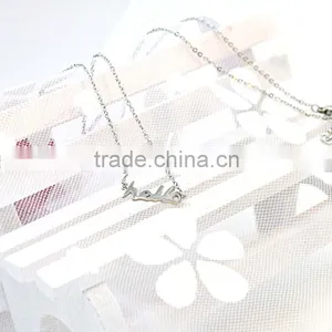 Custom Logo Silver Necklaces Set Jewelley Pendant Necklaces Jewelry 2016 thumbnail-3