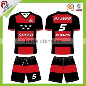 2015 New Style Custom Sublimation High Quality Black Green Soccer Jersey Wholesale thumbnail-2