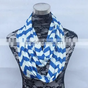 Wholesale Double Layer Jersey Knitted Chevron Infinity Scarf thumbnail-6