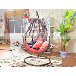 New Design Rattan Hanging Indoor Swing Bubble Chair For Kids Teardrop Swing Chair thumbnail-4