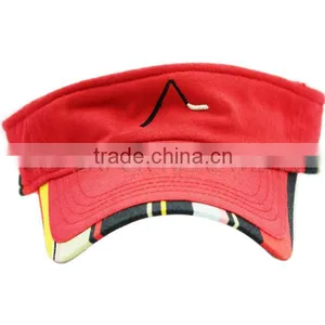 Red Embroidery Design Large Visor Cap thumbnail-2