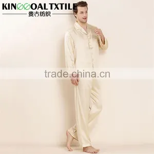 100% Silk Solid Color Pajama Set Men's Long Lightweight thumbnail-1