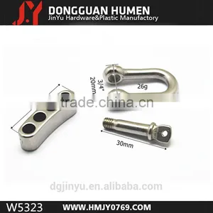 Stainless Steel d Ring Shackle , Adjustable Survival Shackle With Adjuster Bar thumbnail-1