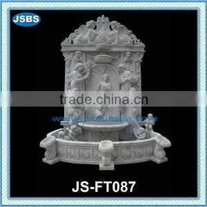 White Marble Wall Fountain With Angel thumbnail-1
