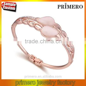 True Gold Plated Rhinestone Boutique Tear Droplets Opal Bracelet Bangles Women thumbnail-1
