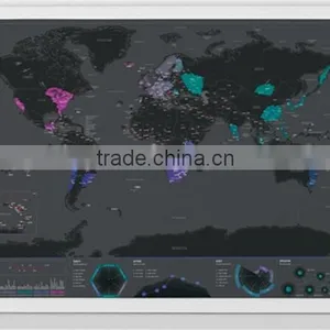 CT-723 Urban Edition FT Map Black Coated Map Creative Footprint Travel Map thumbnail-5