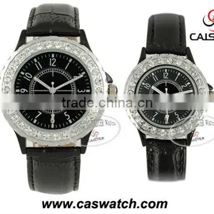 Diamond Decorated Saw Tooth Case Side Couple Watches thumbnail-1