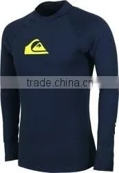92% Polyester 8% Spandex (Lycra) Crew Long Sleeves Navy Blue Color Compression Shirt / Rash Guard With Printing thumbnail-1