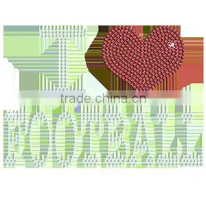 I Love Football Customized Promotional Hotfix Secquin Design/ Logo for Tshirt thumbnail-2