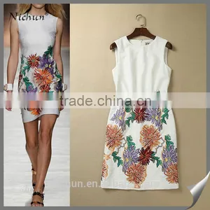 2015 Fashion Casual Embroider Summer Short Women Dress thumbnail-1