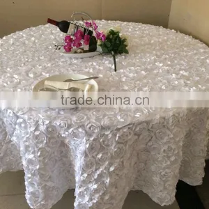 Luxury Satin Rosette Table Cloth for Wedding Banquet thumbnail-1
