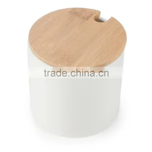 Ceramic Canister With Bamboo Lid thumbnail-1