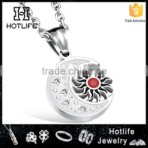 Wholesale Fashion Pendant Bulk Stainless Steel Apollo Sale Sun Necklace With Moon thumbnail-1