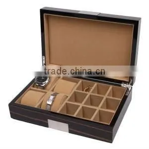 Lacquer Wooden Watch Box Lined With Velvet thumbnail-1
