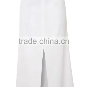 Hot Sale Zip Back Midi White Skirt for Women thumbnail-1