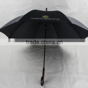23 Inches Black Color Custom Made Auto Open Straight Umbrella thumbnail-1