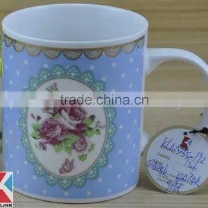 11OZ Flowers Decal Printed Coffee Cups, Shiny Surface New Bone China Mug, KL5004-348 thumbnail-4