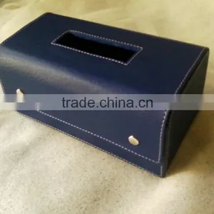 Leather Napkin Box , Home Car Rectangle PU Leather Tissue Box Cover , Leather Fancy Tissue Box PU Cheap Napkin Box thumbnail-1