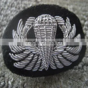 Us Paratrooper Cloth Silver Bullion Oval Jump Wings thumbnail-1